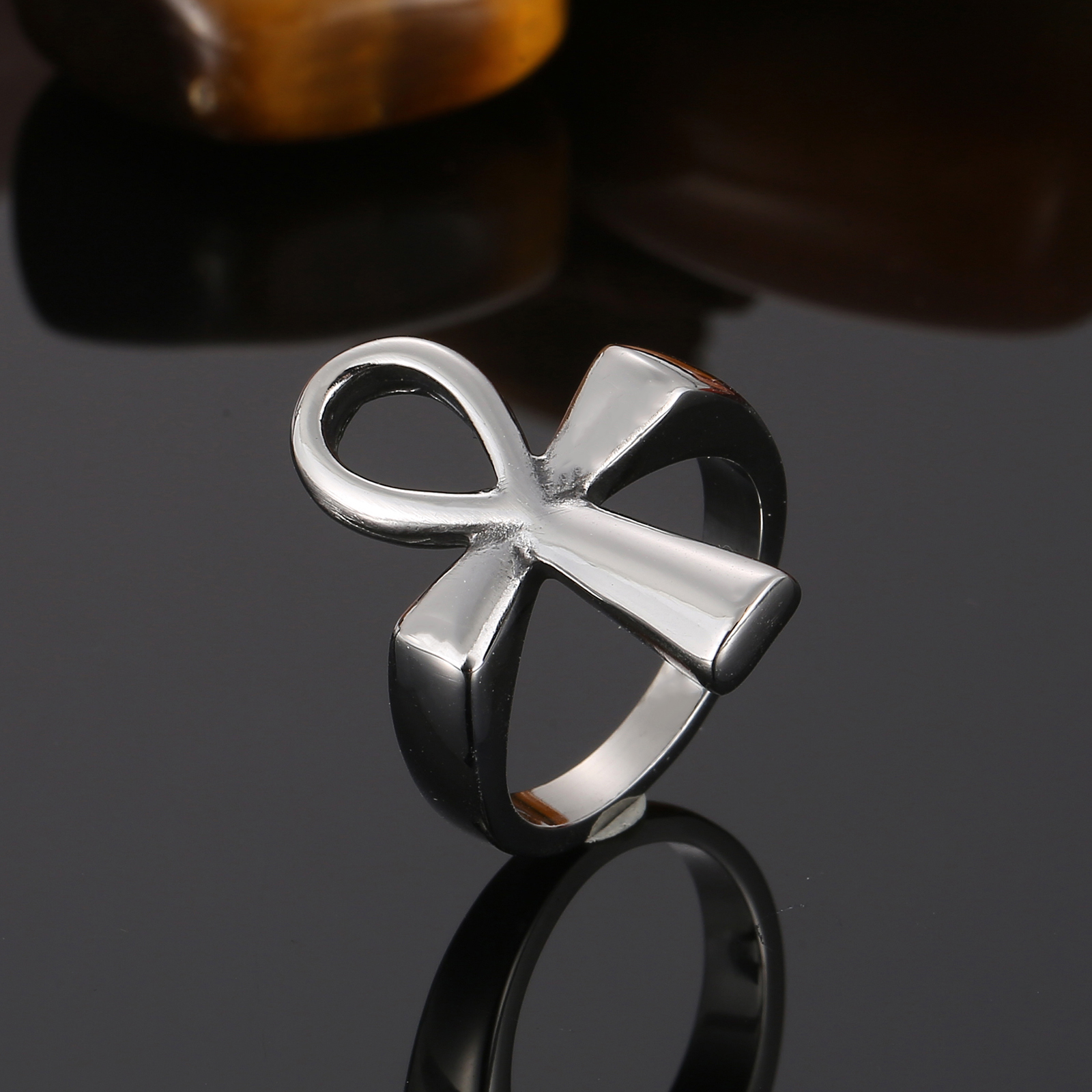 Women Accessories Bd - HaoYi Stainless Steel Egypt Cruz Ring