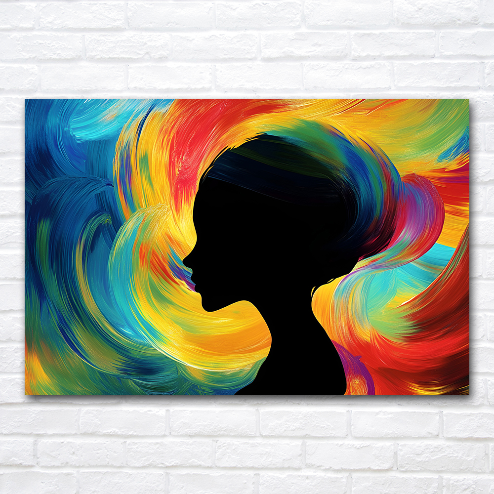 Women Accessories Poster - Colorful Artwork Abstract Woman Face Canvas