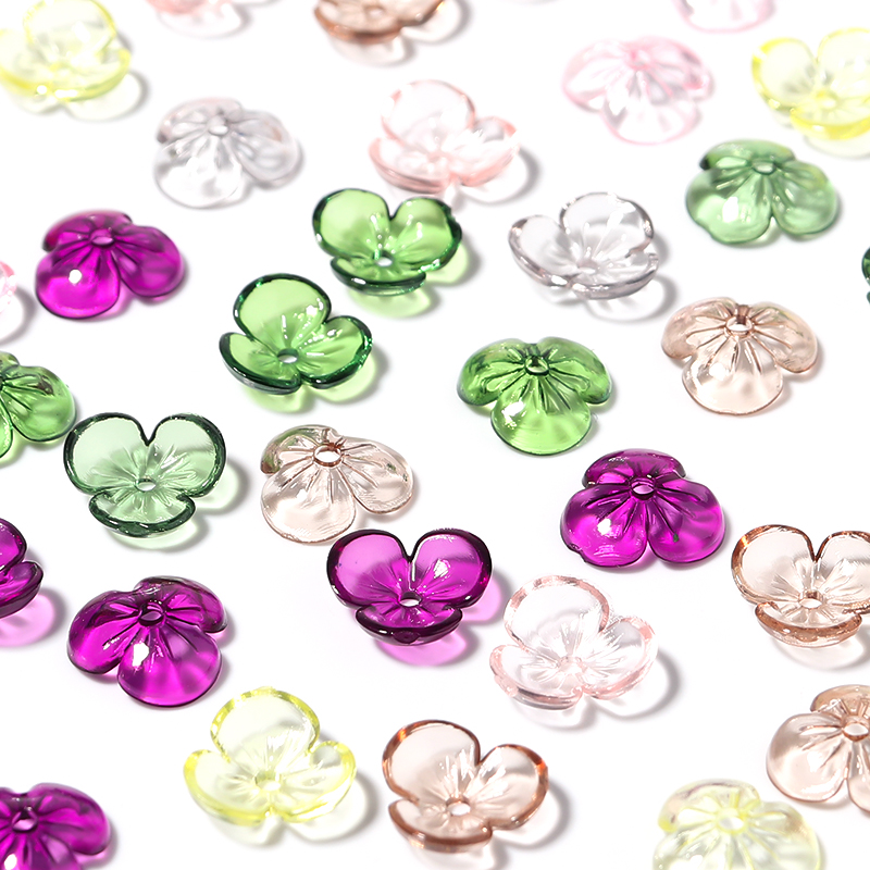 Resin Bangle Bracelet - 20pcs/lot Transparent Resin Petal Beads Blossoms