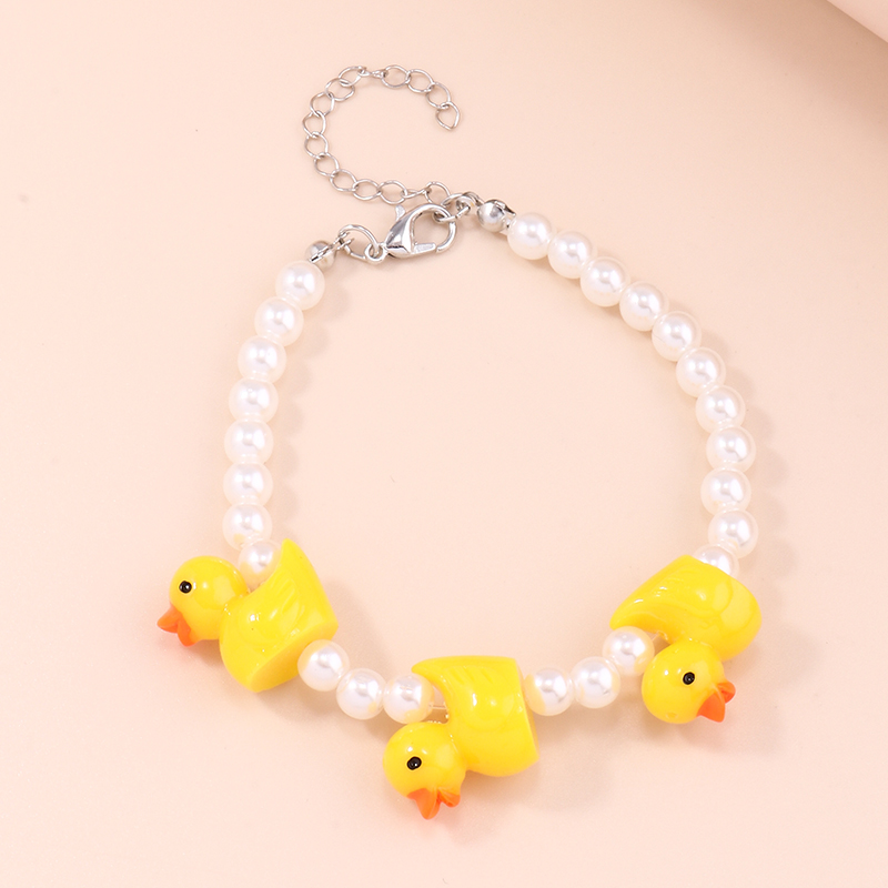 Resin Bangle Bracelet - Cute Handmade Imitation Pearl Bracelets for