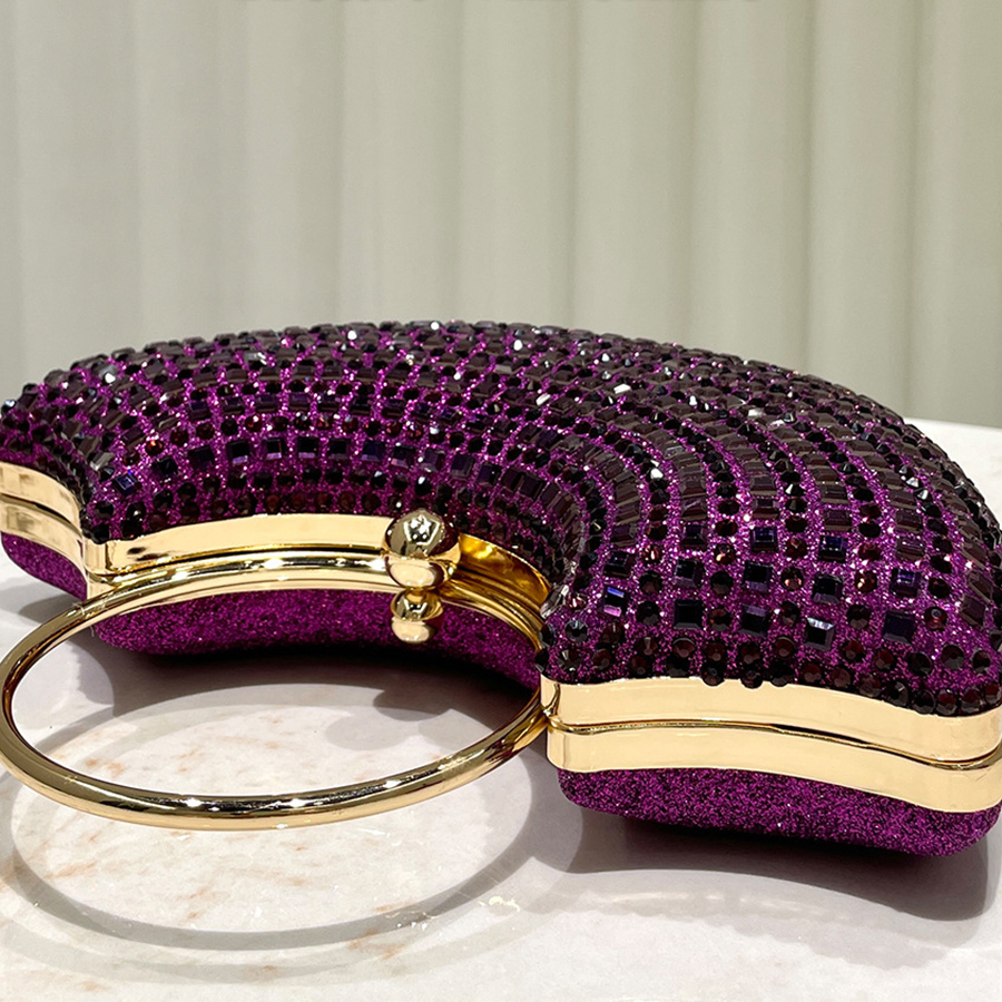 Purple shiny luxurious diamond - Wallet Chain Bag บทวิจารณ์และราคา