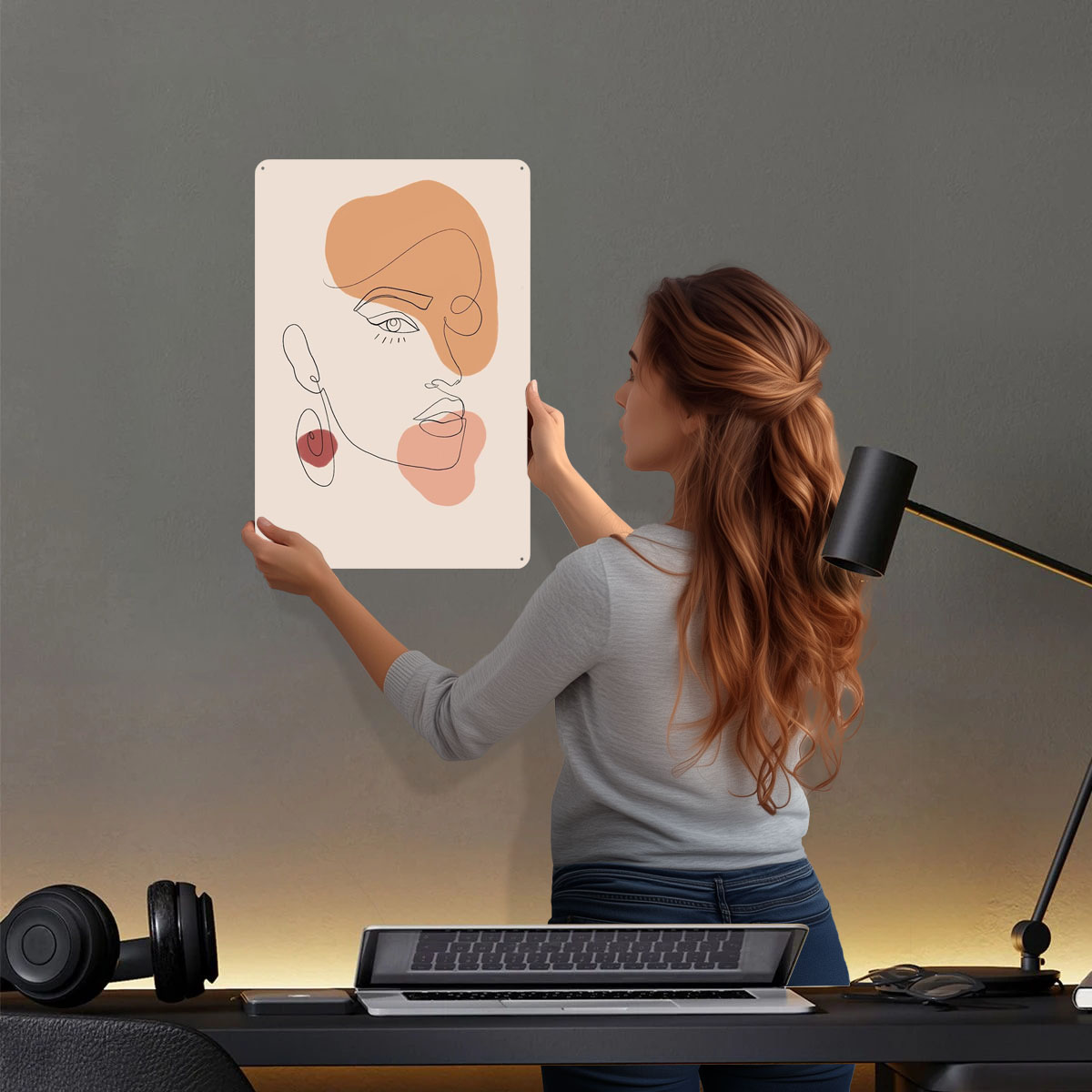Abstract Line Art Woman Sign A - Women Accessories Poster บทวิจารณ์และราคา