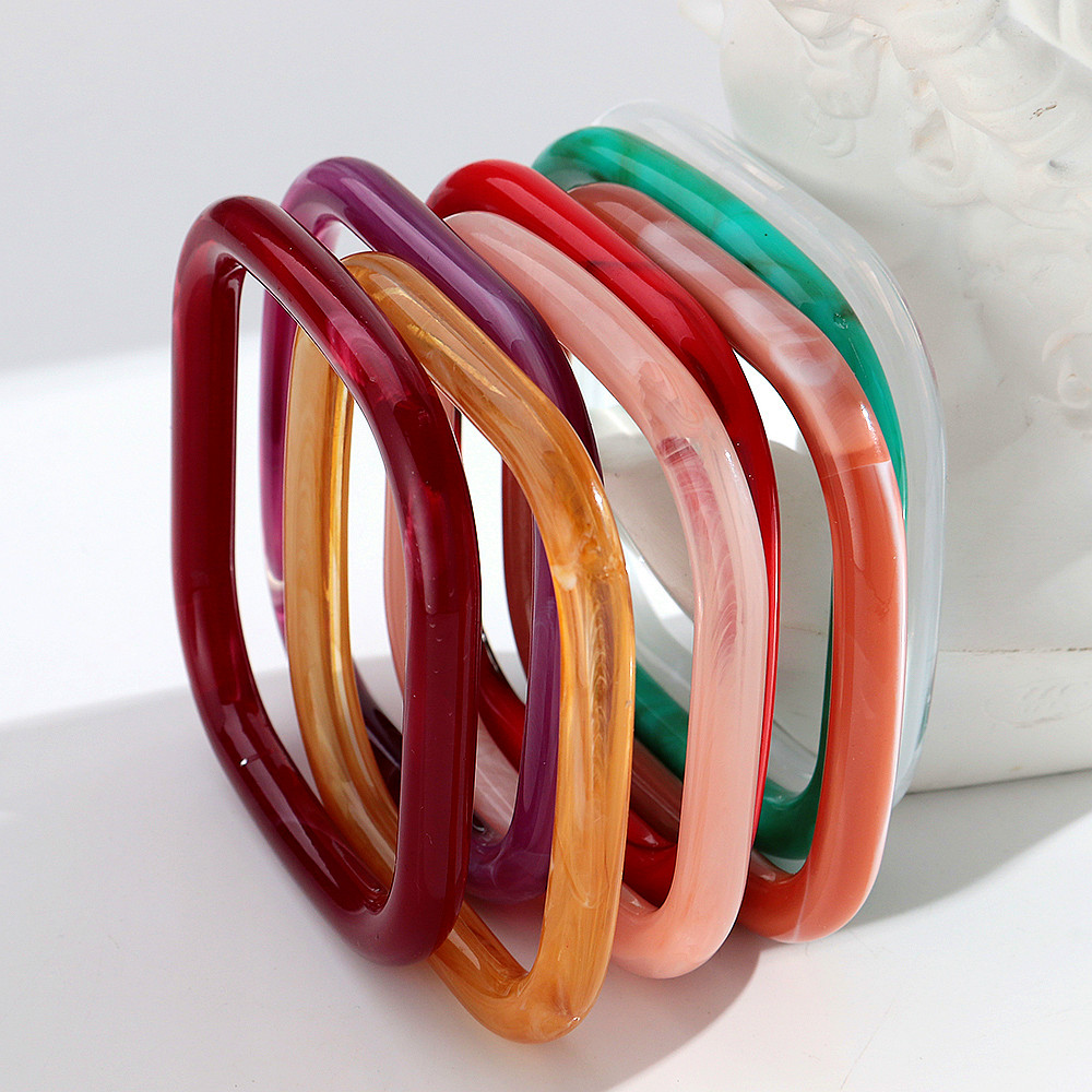 Vintage Marbling Colorful Resi - Resin Bangle Bracelet บทวิจารณ์และราคา