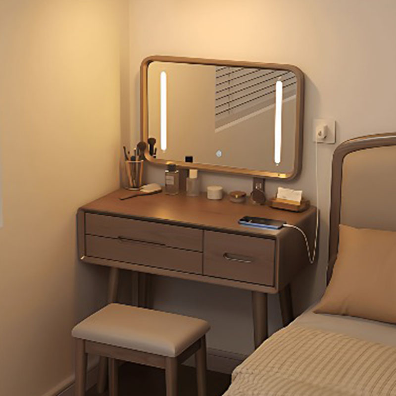 Mirror Desk Vanity Table Stool - Women Accessories Drawer บทวิจารณ์และราคา