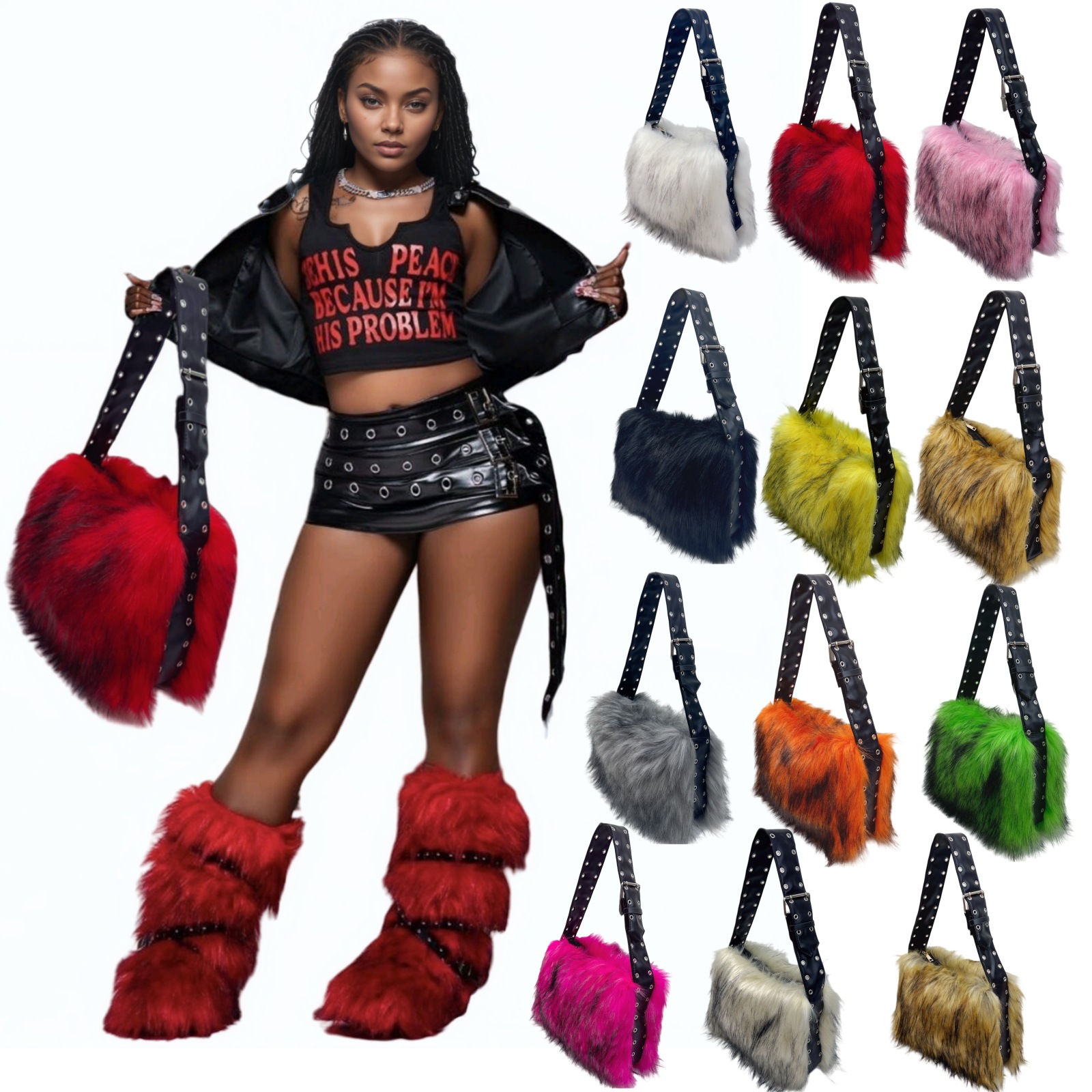 Y2K fox faux fur women's bag s - Women'S Y2K Accessories บทวิจารณ์และราคา