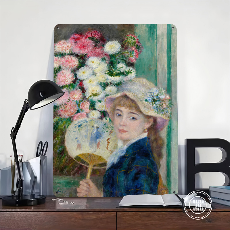 Young Woman With Fan and Flowe - Women Accessories Poster บทวิจารณ์และราคา