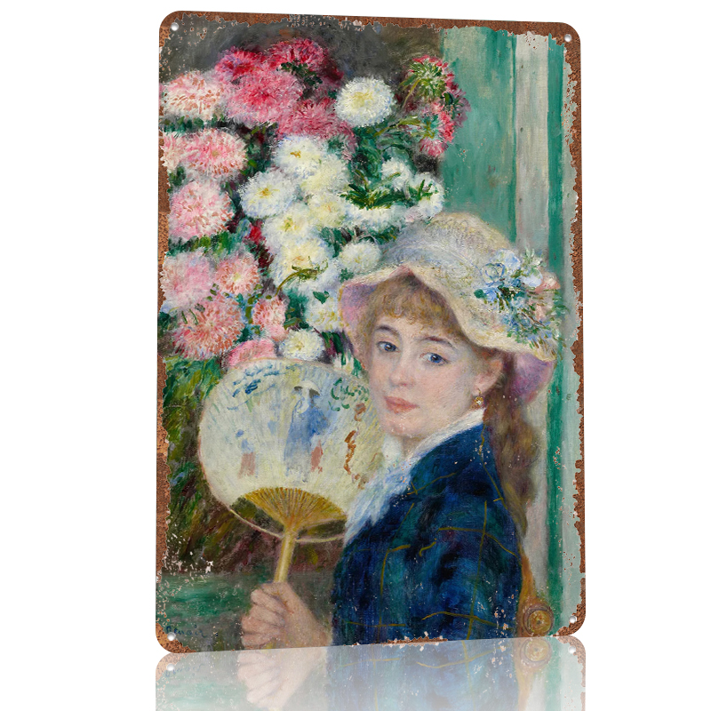 Young Woman With Fan and Flowe - Women Accessories Poster บทวิจารณ์และราคา