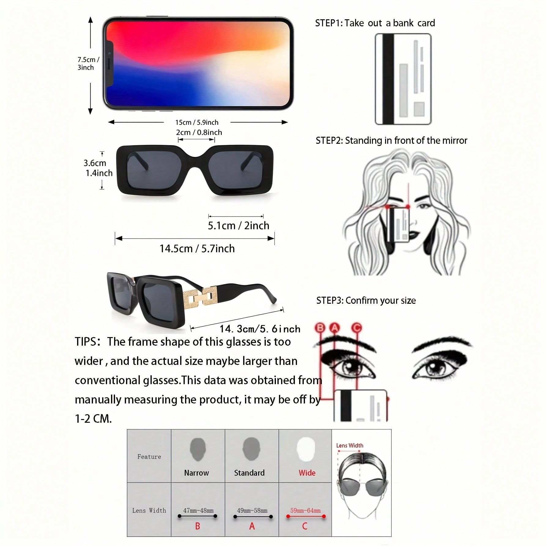 Plastic Square Frame Fashion G - Women'S Y2K Accessories บทวิจารณ์และราคา