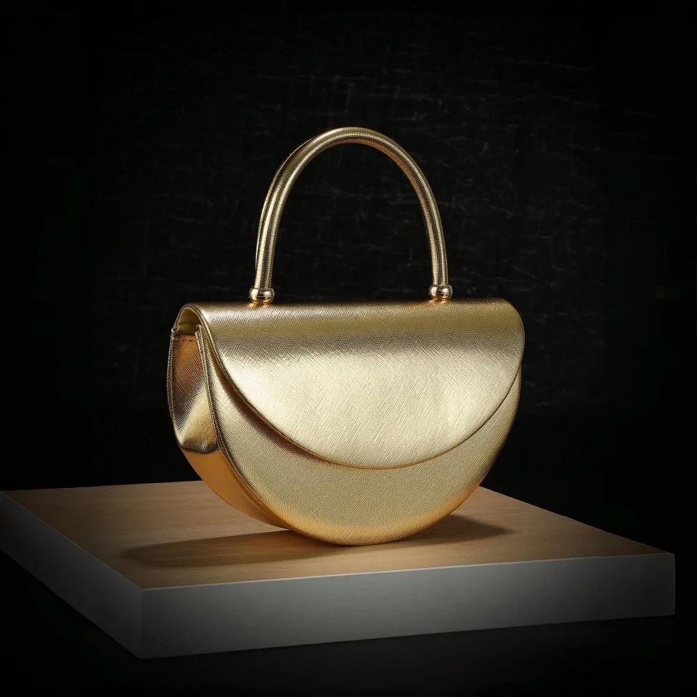 Halfmoon Shiny Evening Handbag - Wallet Chain Bag บทวิจารณ์และราคา