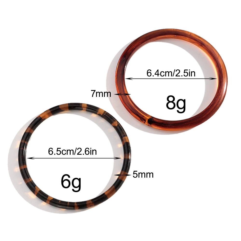 New Amber Leopard Thin Round A - Resin Bangle Bracelet บทวิจารณ์และราคา