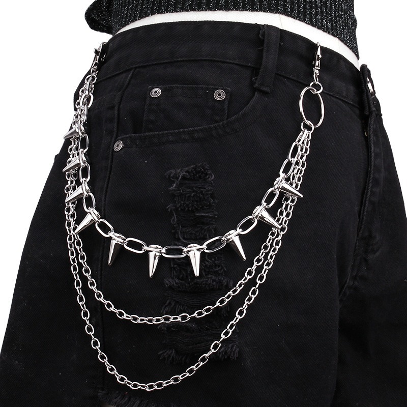 Hip Hop Punk Rock Metal Pants  - Wallet Chain Bag บทวิจารณ์และราคา