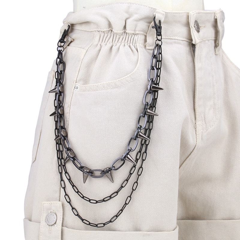 Hip Hop Punk Rock Metal Pants  - Wallet Chain Bag บทวิจารณ์และราคา