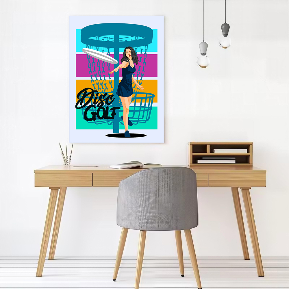 Disc Golf Woman Throwing Disc  - Women Accessories Poster บทวิจารณ์และราคา