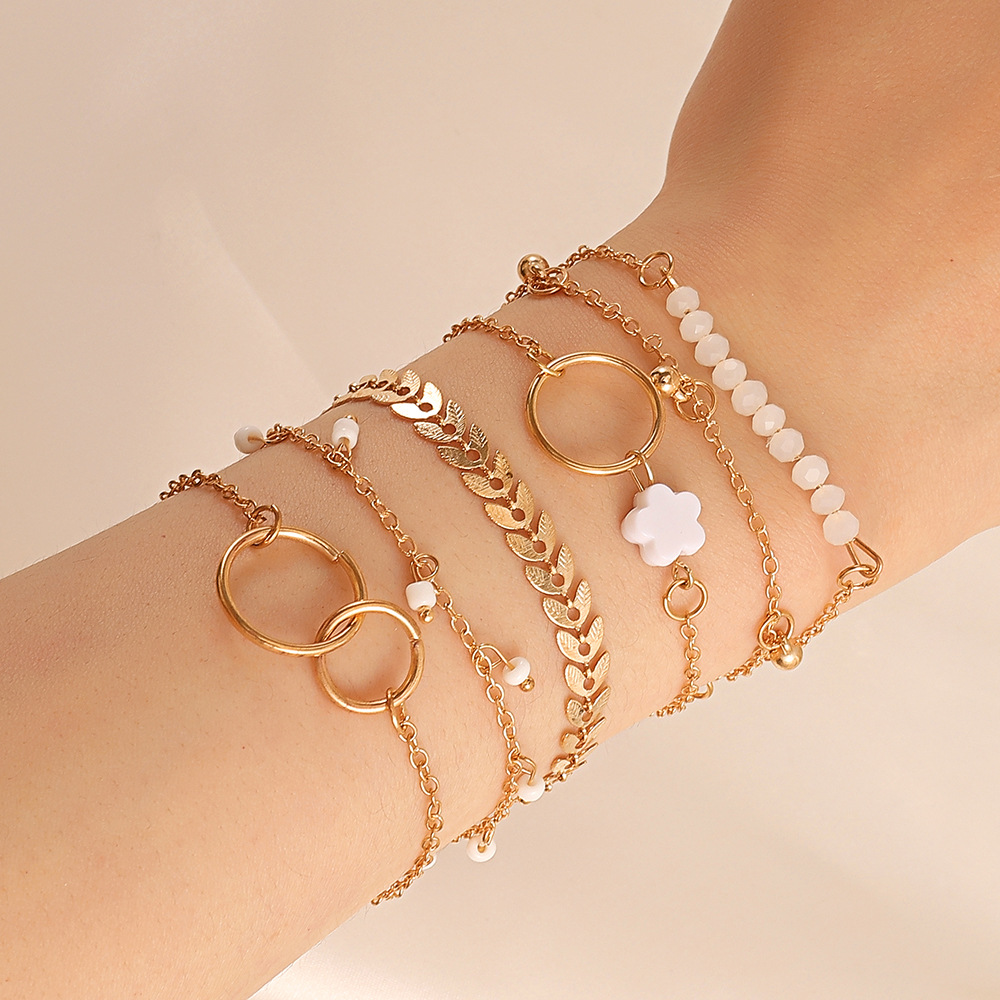 6 Piece Set Gold color Geometr - Resin Bangle Bracelet บทวิจารณ์และราคา