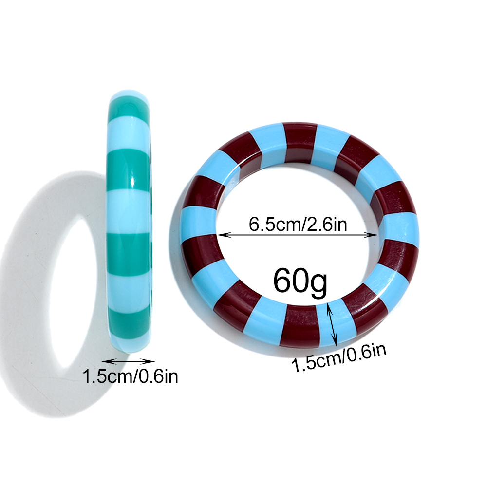 New Colorful Striped Resin Ban - Resin Bangle Bracelet บทวิจารณ์และราคา