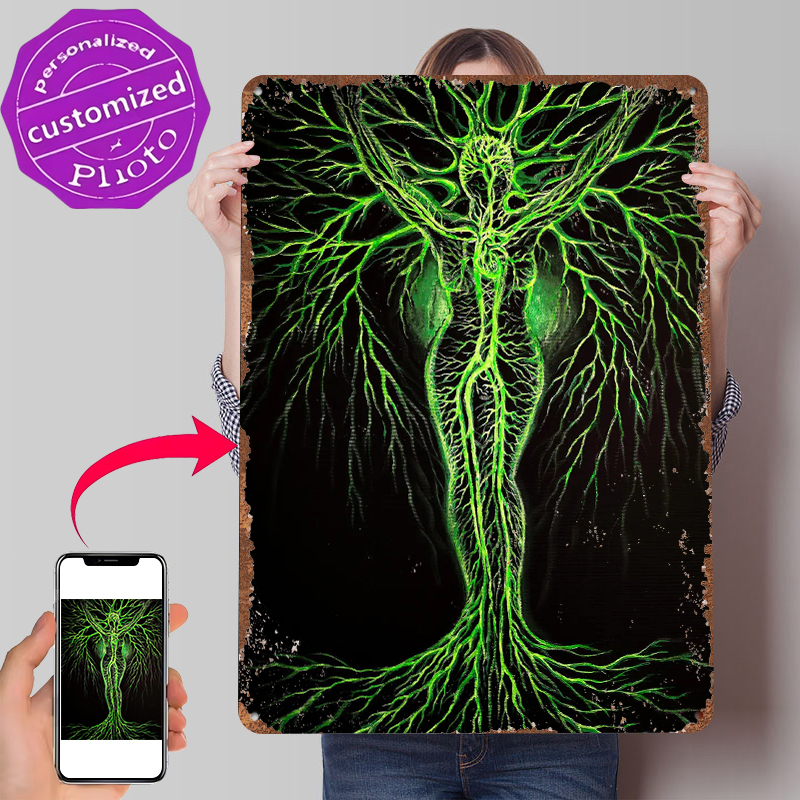 Green Tree Woman Printed Poste - Women Accessories Poster บทวิจารณ์และราคา