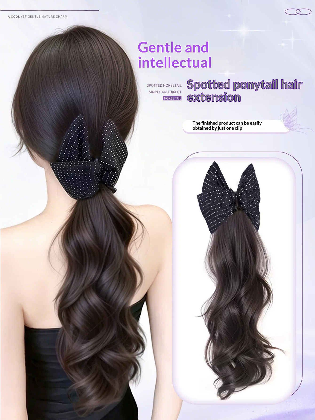 Bow Claw Clip Synthetic Ponyta - Hair Claw Clip Set บทวิจารณ์และราคา