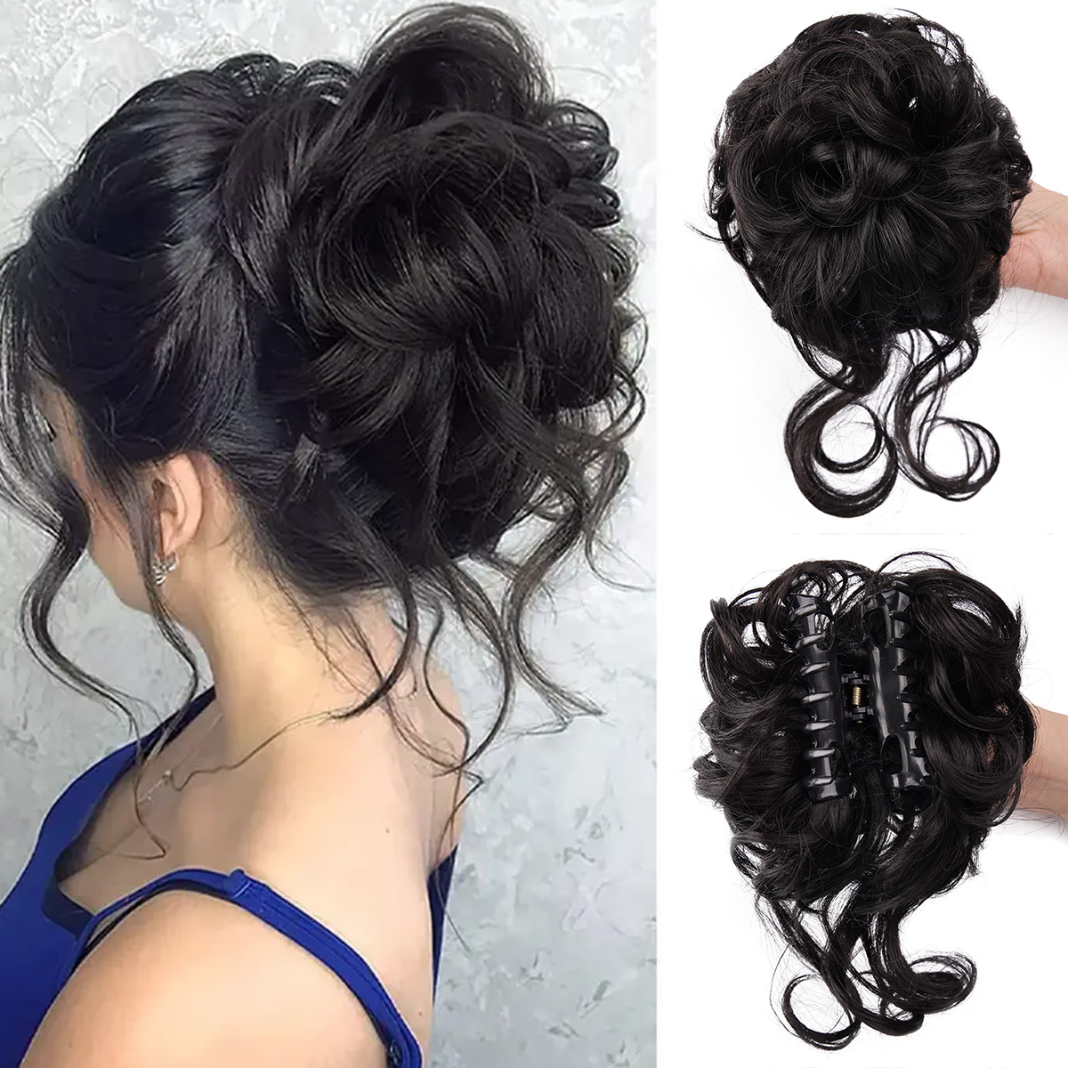 Messy Bun Hair Piece Claw Clip - Hair Claw Clip Set บทวิจารณ์และราคา