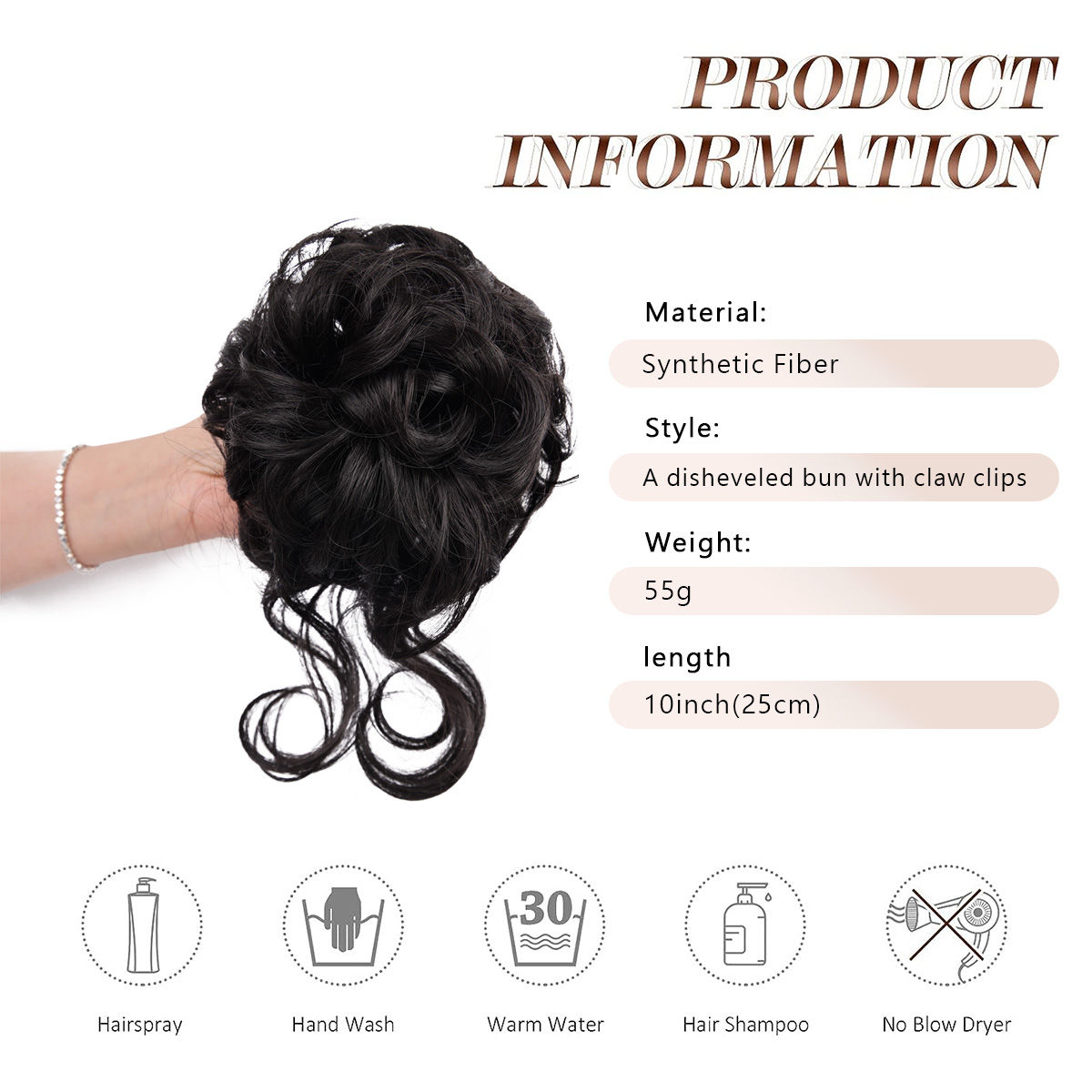 Messy Bun Hair Piece Claw Clip - Hair Claw Clip Set บทวิจารณ์และราคา