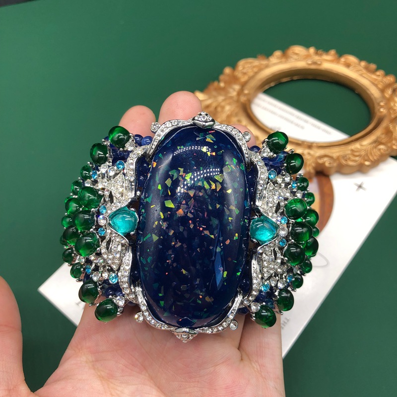 Luxury Vintage Chunky Beaded B - Resin Bangle Bracelet บทวิจารณ์และราคา